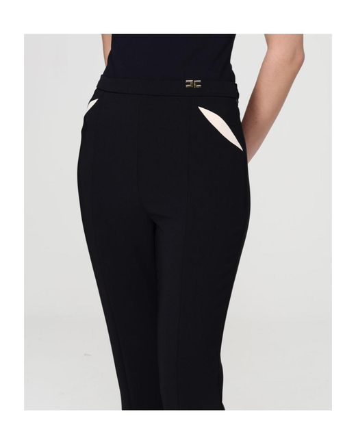 Elisabetta Franchi Blue Split Flared Trousers