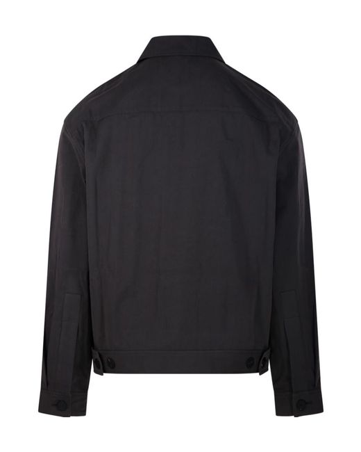 Studio Nicholson Black Long Sleeved Buttoned Shirt Jacket for men