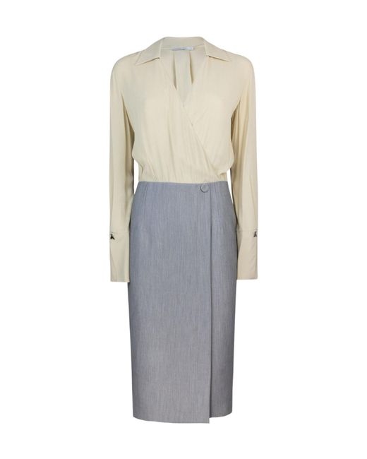 Patrizia Pepe Gray Two-Tone Dress