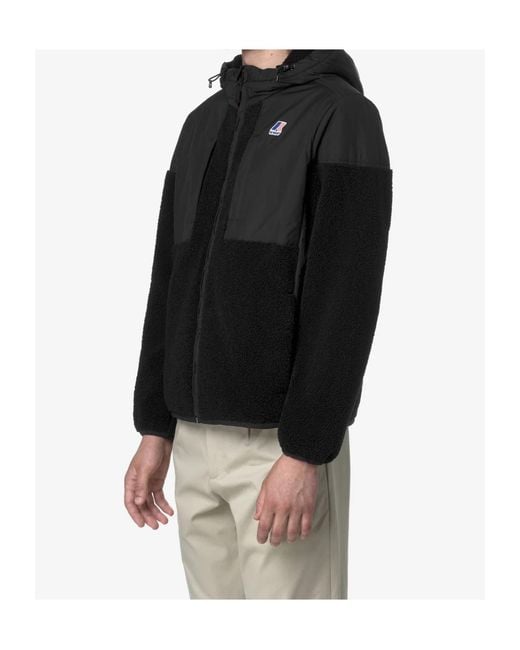 K-Way Black Samson 4.0 Orsetto Full Zip Hoodie for men