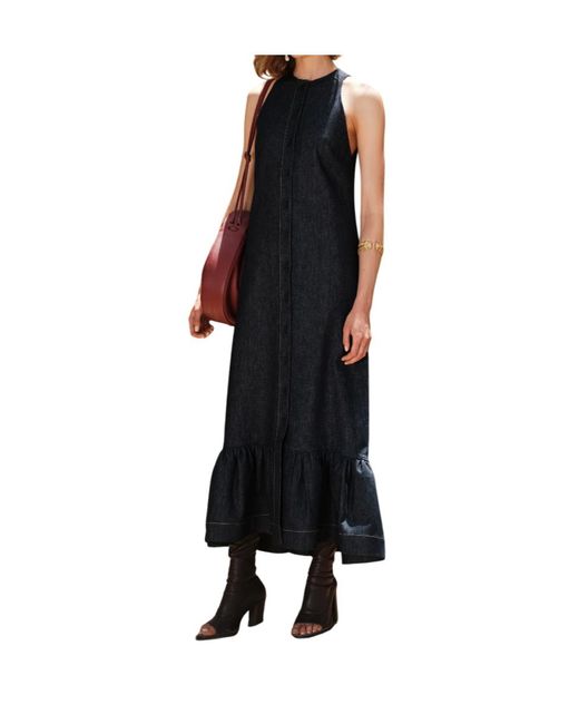 Zeus + Dione Blue Daphne Sleeveless Midi Dress