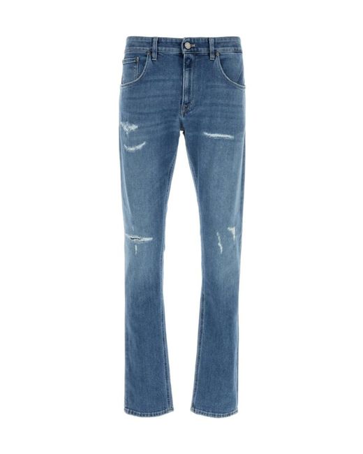 Pt Pantaloni Blue Pt Torino Jazz Distressed Slim Jeans for men