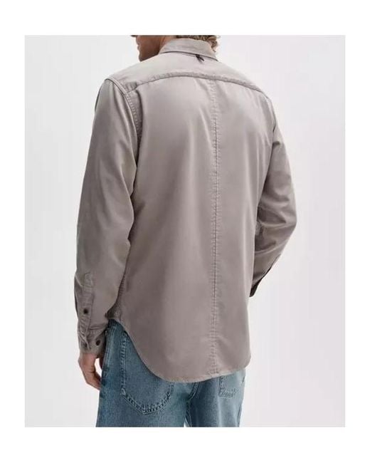 Rag & Bone Gray Long-Sleeve Pocket Shirt for men
