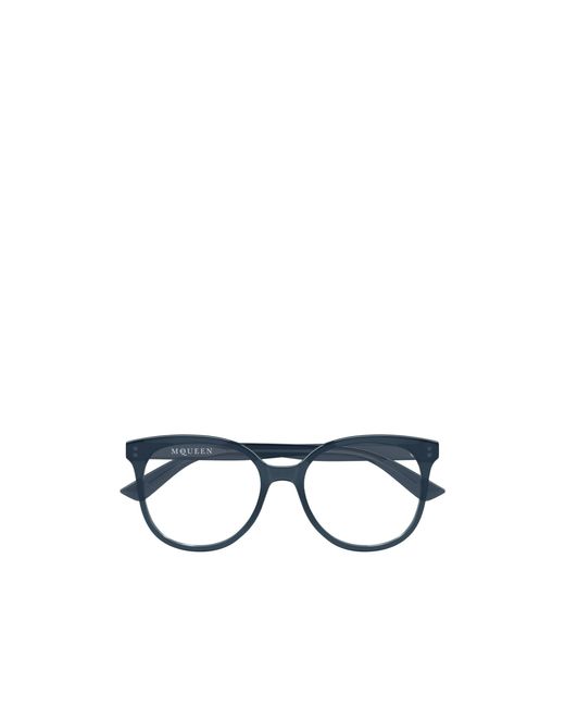 McQueen Blue Eyewear Round Frame Glasses