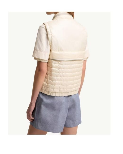 Moncler Natural Grenoble Logo Patch Padded Gilet