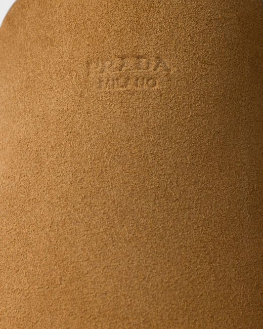 Prada Brown Suede Mules for men