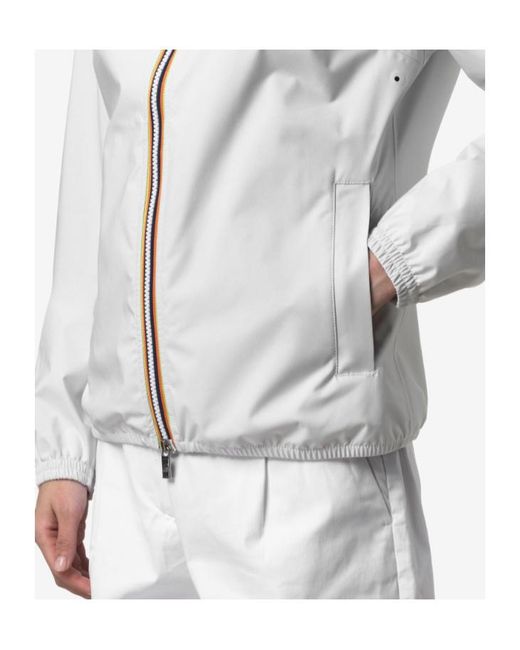 K-Way Gray Zip-Up Hooded Jacket
