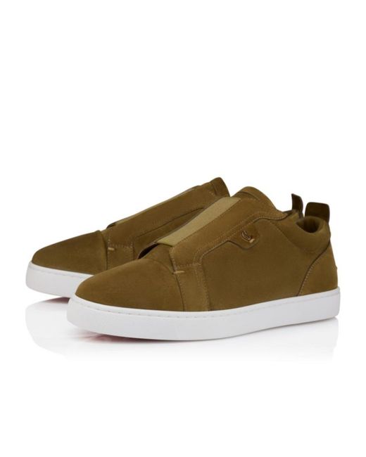 Christian Louboutin Green St Louis Flat Suede Trainers for men