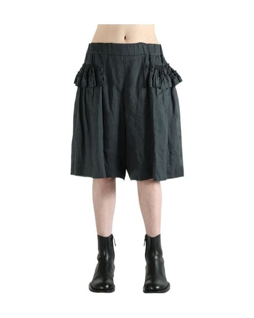 Dries Van Noten Black Ramie Culottes