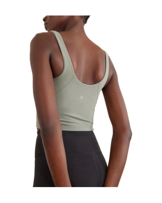 lululemon athletica Gray V-Neck Cropped Athletic Tank Top