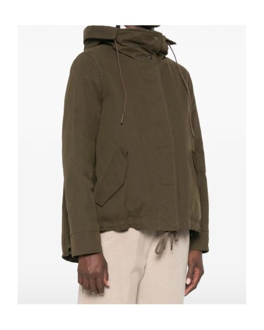 Herno Green Drawstring Hooded Down Jacket