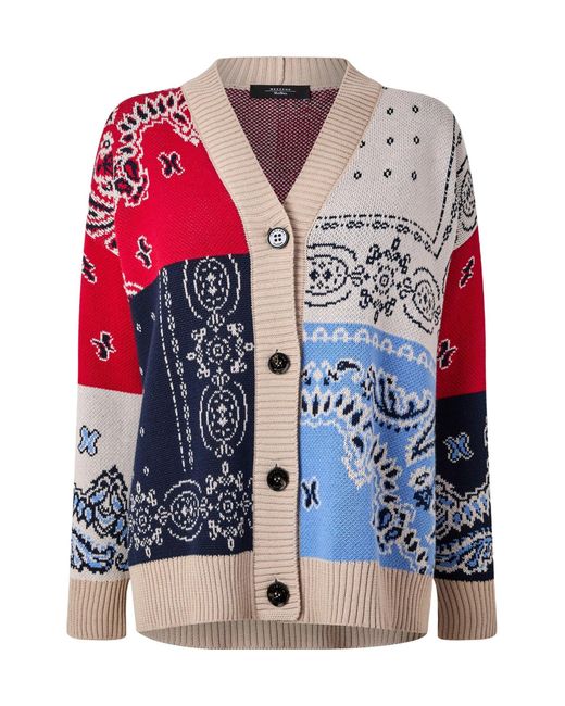 Weekend by Maxmara Blue Button-Front Knit Cardigan