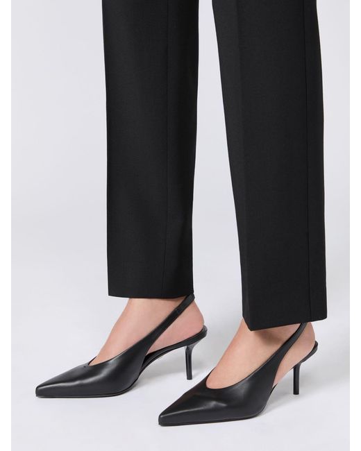 Max Mara Black Pointed-Toe High-Heeled Sandals