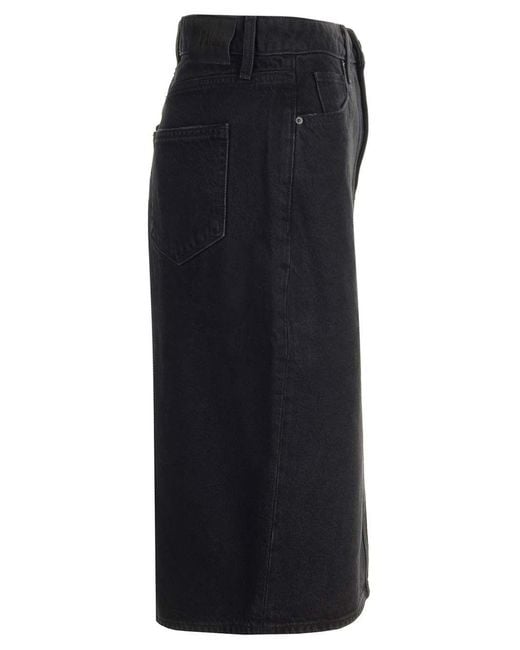 PAIGE Black Siren Denim Skirt