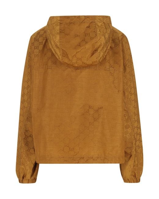 Gucci Brown Monogrammed Zip-Up Jacket