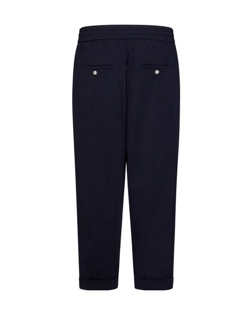 Balmain Blue Drawstring Cropped Trousers for men