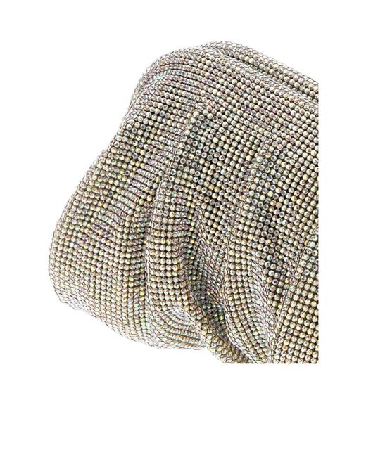 Benedetta Bruzziches Gray Venus Crystal-Embellished Clutch Bag