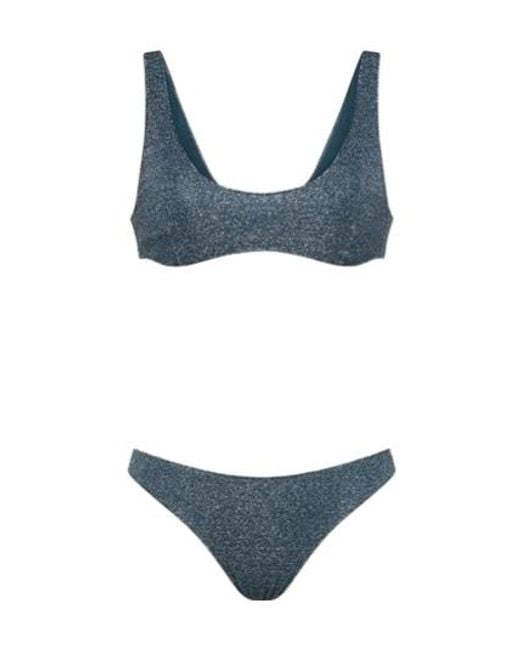 Oseree Blue Oséree Shimmer Bikini Set