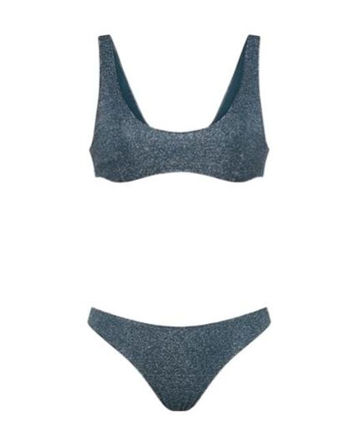 Oseree Blue Oséree Shimmer Bikini Set