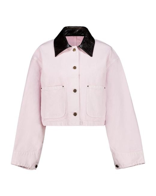 Prada Pink Button-Up Cropped Jacket