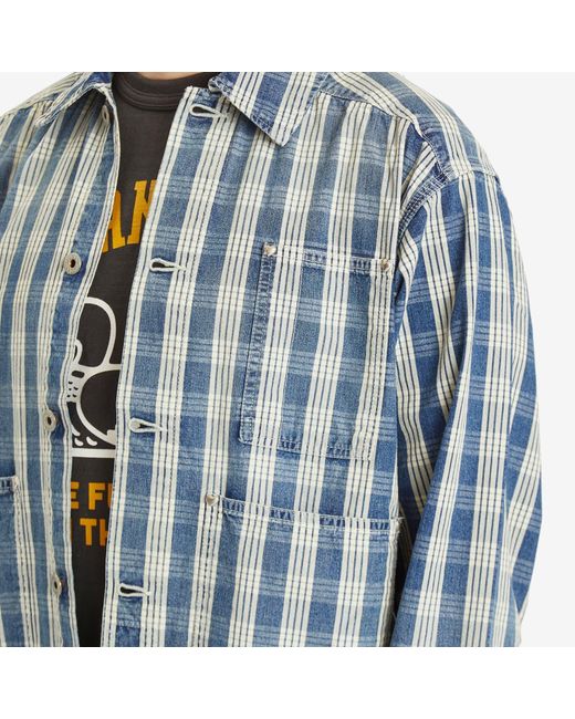 Human Made Blue Plaid Work Jacket for men
