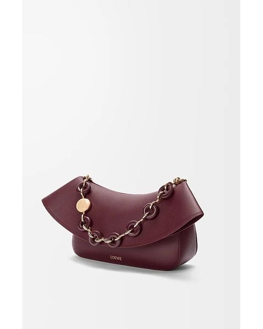 Loewe Purple Medium Leather Ola Shoulder Bag
