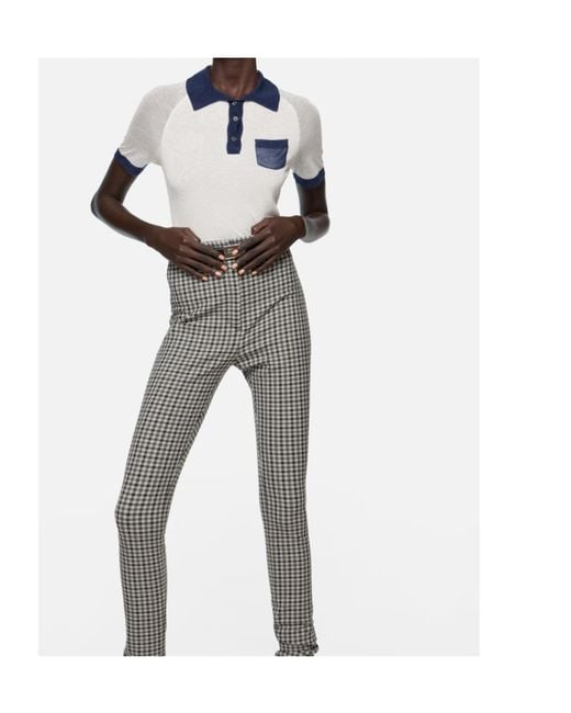 Acne Blue Short-Sleeve Pocket Polo Top