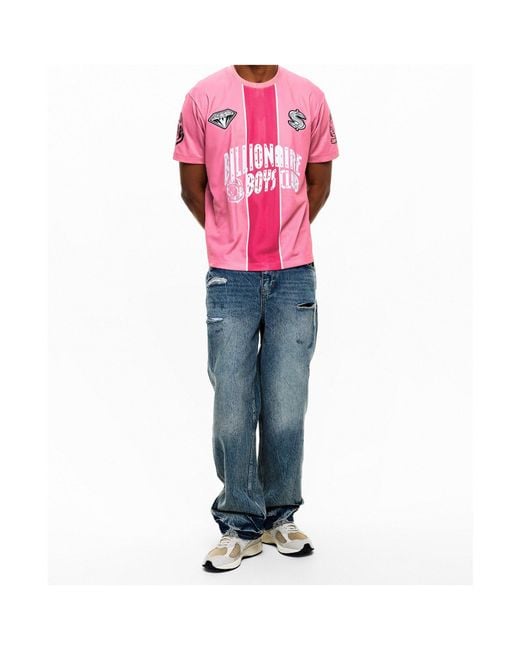 BBCICECREAM Pink Logo Short-Sleeved T-Shirt for men