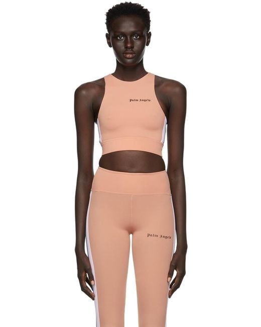 Palm Angels Pink Side-Stripe Sports Bra
