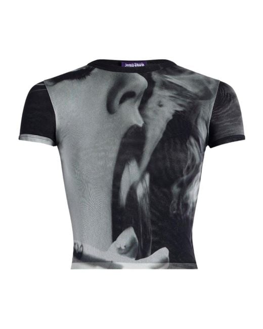 Jean Paul Gaultier Black Smoking Print T-Shirt