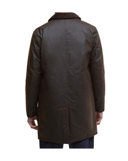 Barbour Black Cotton Buttoned Coat for men
