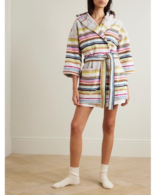 Missoni White Moonshadow Striped Bathrobe