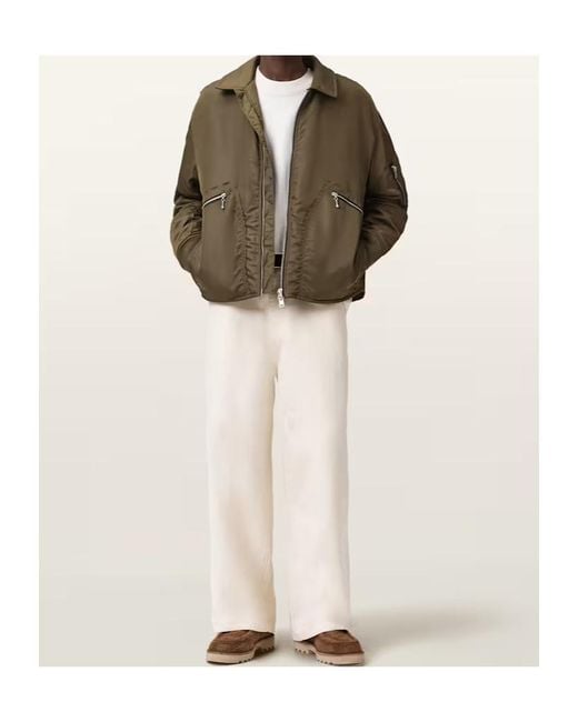 AllSaints Green Fallon Bomber Jacket for men