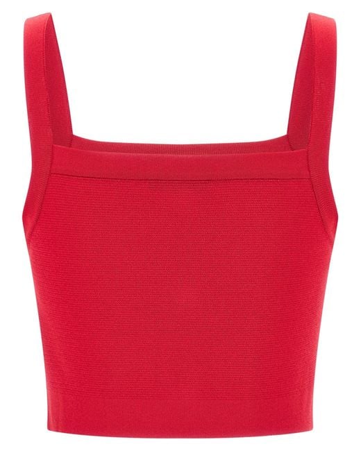 Balmain Red Buttons Knit Bralette Top