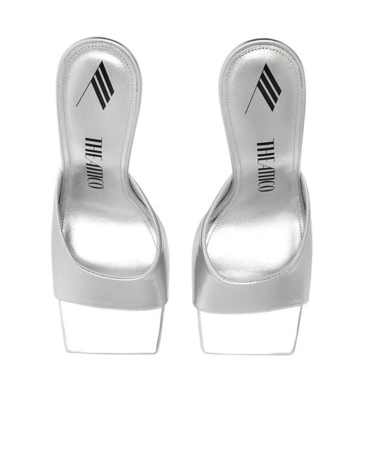 The Attico White The Cheope Sequin Embellished Mules
