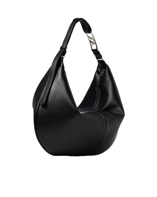 ARMANI EXCHANGE Black Logo-Detail Shoulder Bag