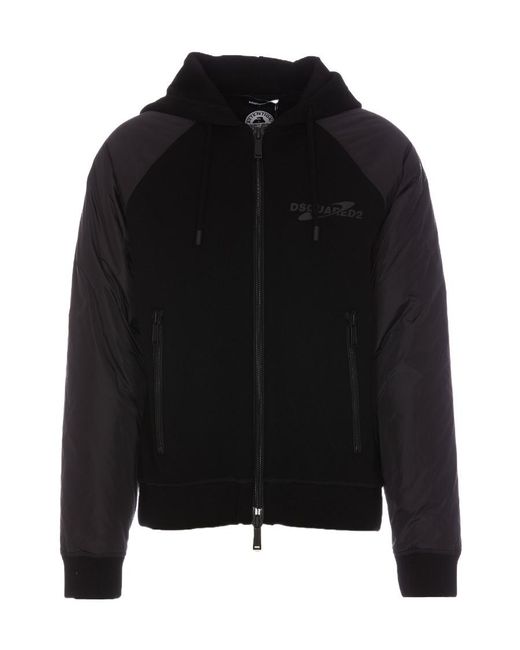 DSquared² Black Logo Printed Hooded Jacket for men