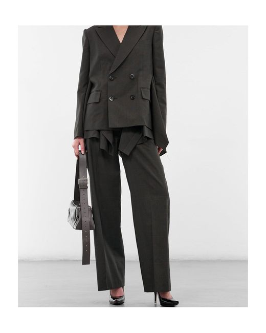Sacai Black Patchwork Design Casual Pants