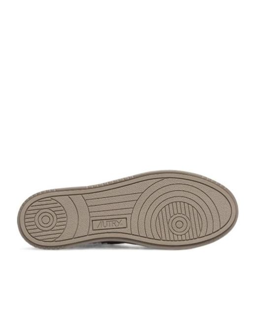 Autry Gray Medalist Perforated Suede Sneakers