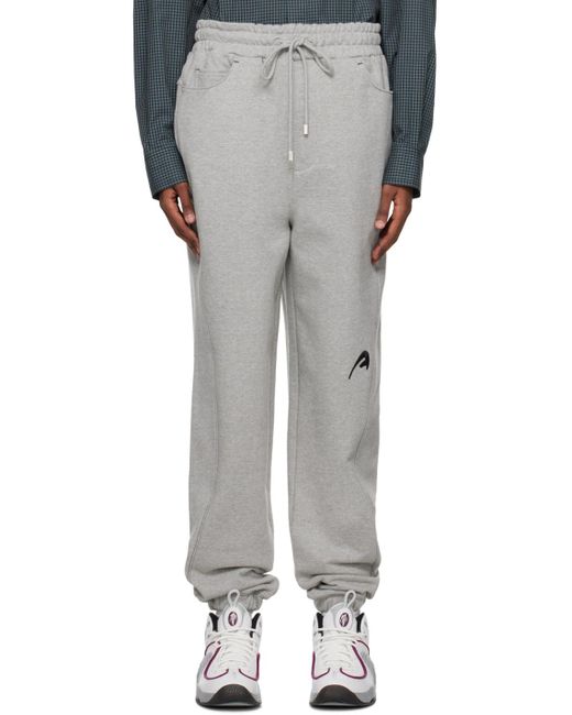 Adererror Black Drawcord Elastic Waist Sweatpants for men