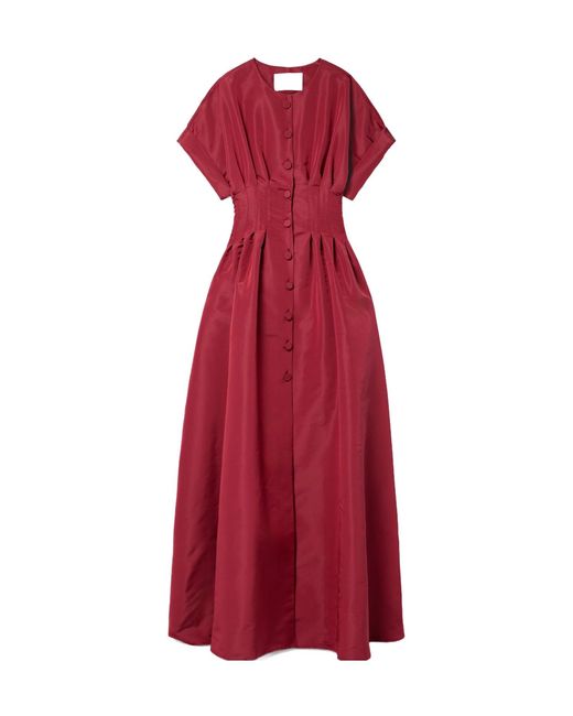 Carolina Herrera Red Pleated Dress