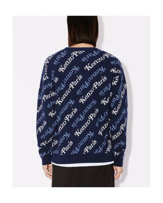 KENZO Blue All-Over Monogram Printed Jumper for men