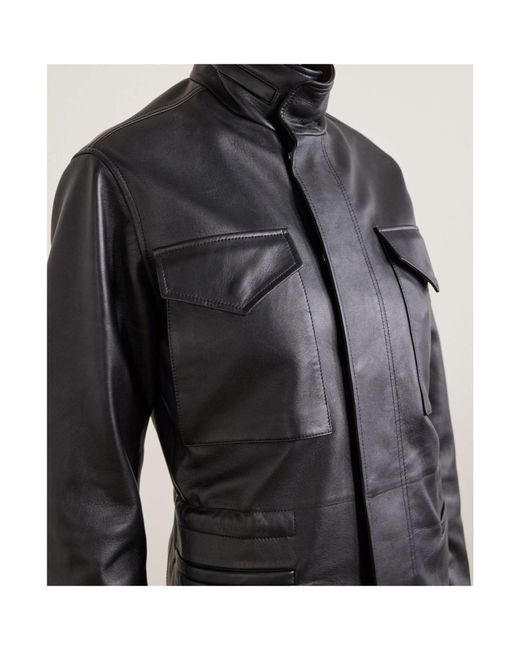Gabriela Hearst Black Long-Sleeved Leather Jacket