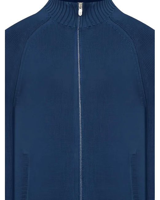 Brunello Cucinelli Blue Zip-Up Raglan-Sleeve Cardigan for men