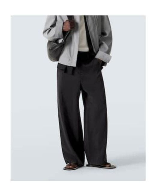 Lemaire Black Silk-Blend Straight Pants for men