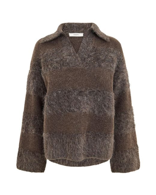 Joseph Brown Knitted Collared Pullover