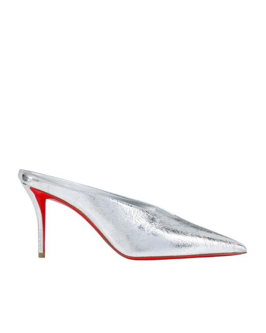 Libotin Christian Louboutin Miss Z Slimimule in White | Lyst
