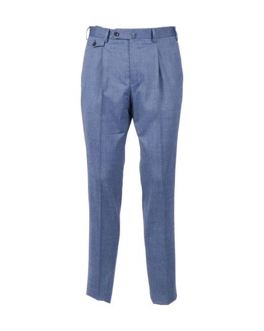 PT01 Blue Pleated Trousers for men