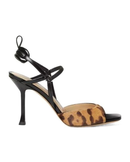 Fendi Metallic Very Colibri Jaguar-Print Hair-On Leather High-Heeled Sandals