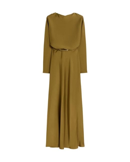 Max Mara Green Lightweight Satin Dress